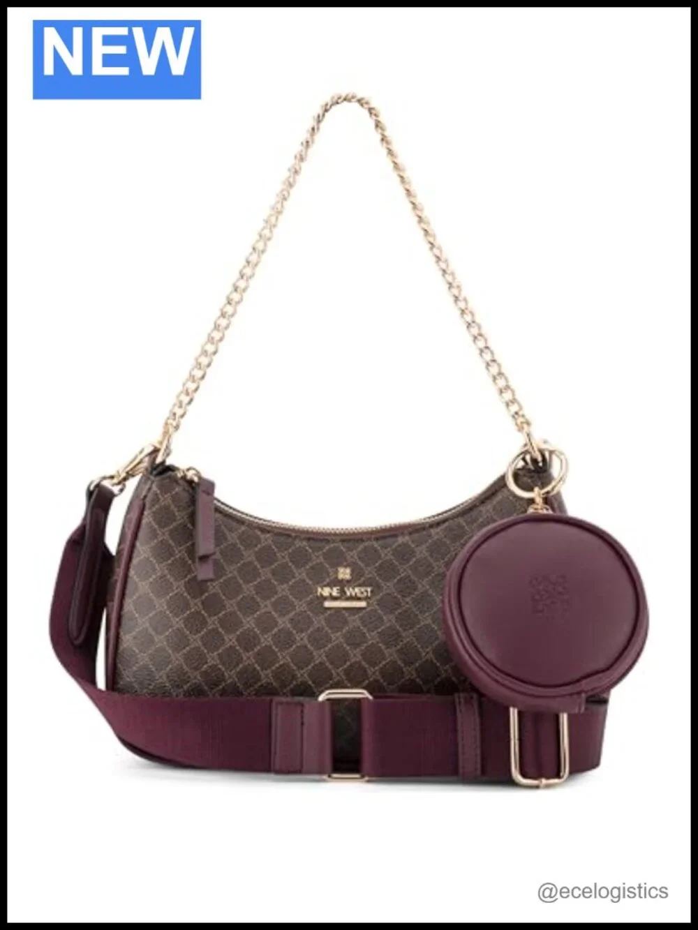 Nine West Luela Convertible Shoulder Crossbody Bag with Removable Pouch
